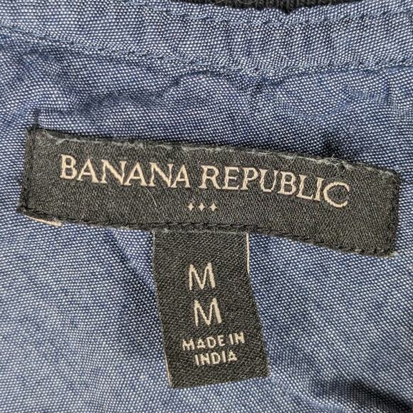 Banana Republic Mens M Blue Striped Pocket T-Shirt Short Sleeve Soft Knit Tee - Picture 2 of 3